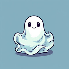 ghost blue and white illustration