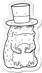 sticker of a cartoon rich toad