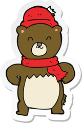 sticker of a cute cartoon bear