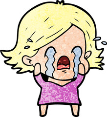 cartoon woman crying
