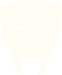 flat color style cartoon tooth