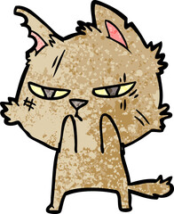 tough cartoon cat