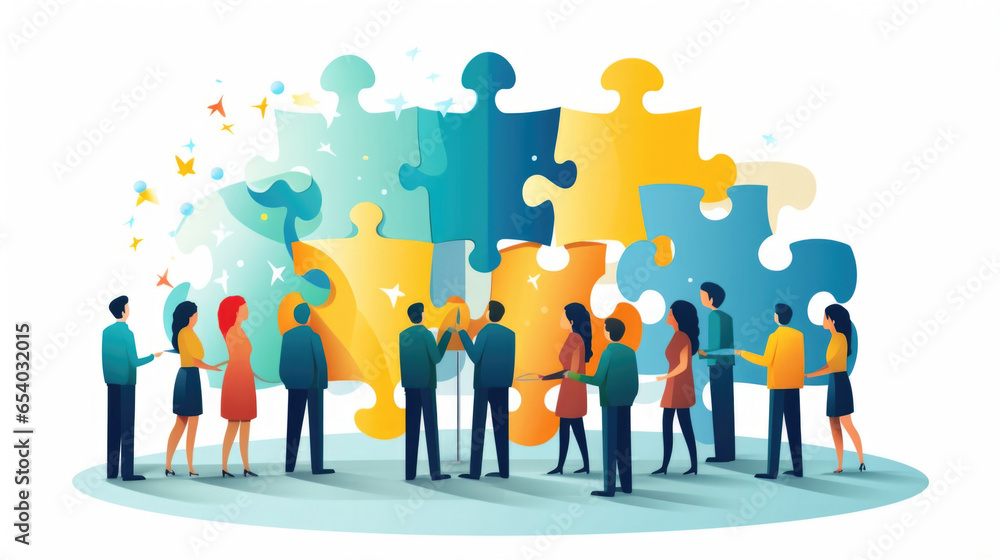 Poster a characters thoughts depicted as puzzle pieces, trying to connect and form a coherent picture. psyc