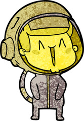 happy cartoon astronaut