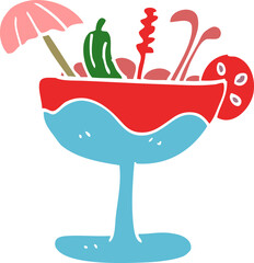 cartoon doodle tropical cocktail