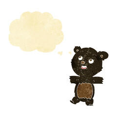 cartoon black bear with thought bubble