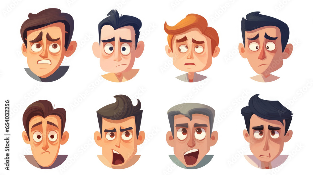 Poster a characters face morphs into a series of different emotions, representing their internal struggle. 