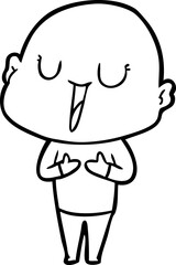 Obraz premium happy cartoon bald man