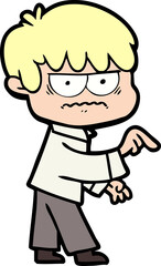 Fototapeta premium annoyed cartoon boy