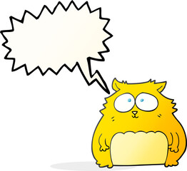 freehand drawn speech bubble cartoon cat