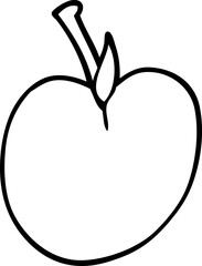 line drawing cartoon of an apple