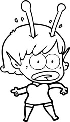 cartoon shocked alien girl