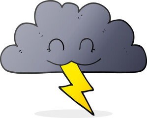 freehand drawn cartoon storm cloud