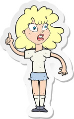 sticker of a cartoon woman making point