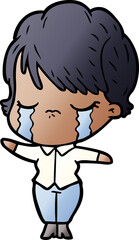 cartoon woman crying