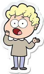 sticker of a cartoon man gasping in surprise