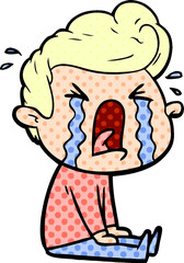 cartoon crying man