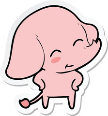 sticker of a cute cartoon elephant