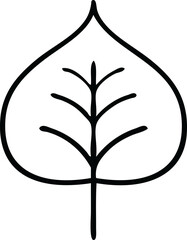 line drawing cartoon of a autumn leaf