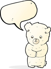 cute cartoon polar bear with speech bubble