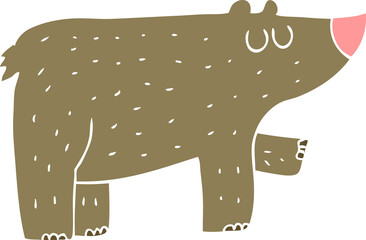 flat color illustration of bear