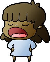cartoon woman talking loudly