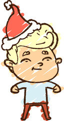 Obraz premium happy christmas boy cartoon doodle