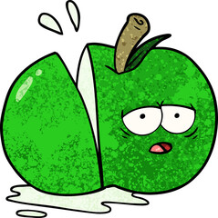 cartoon sliced apple