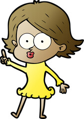 cartoon girl pouting