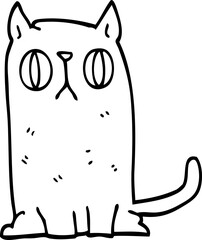 line drawing cartoon funny cat