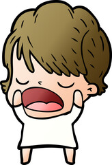 cartoon woman talking