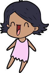 cartoon happy woman