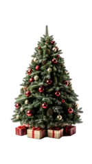 Gardinen christmas tree with christmas decorations © carballo