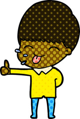 happy cartoon boy