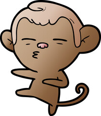 cartoon suspicious monkey
