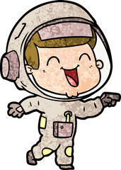 happy cartoon astronaut