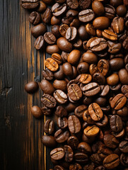 Fototapeta premium Coffee Beans Background with Copy Space
