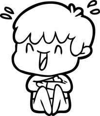 cartoon laughing boy