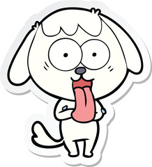 sticker of a cute cartoon dog