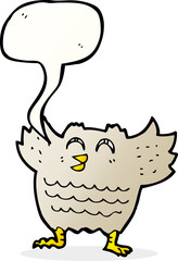 cartoon owl with speech bubble