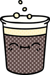 comic book style quirky cartoon pint of stout