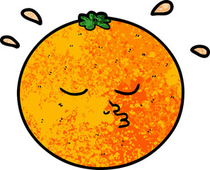 cartoon orange with face