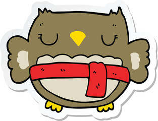 sticker of a cartoon owl