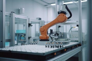 Efficient robot arm ensures precision in quality control tasks. Generative AI