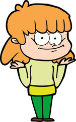 Obraz premium cartoon smiling woman