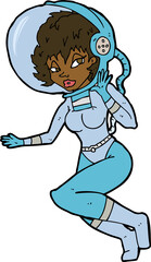 cartoon space woman