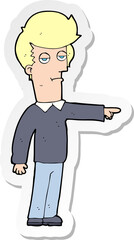 sticker of a cartoon pointing man