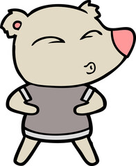 cartoon whistling bear