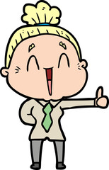 cartoon happy old lady