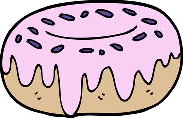 cartoon doodle donut with sprinkles